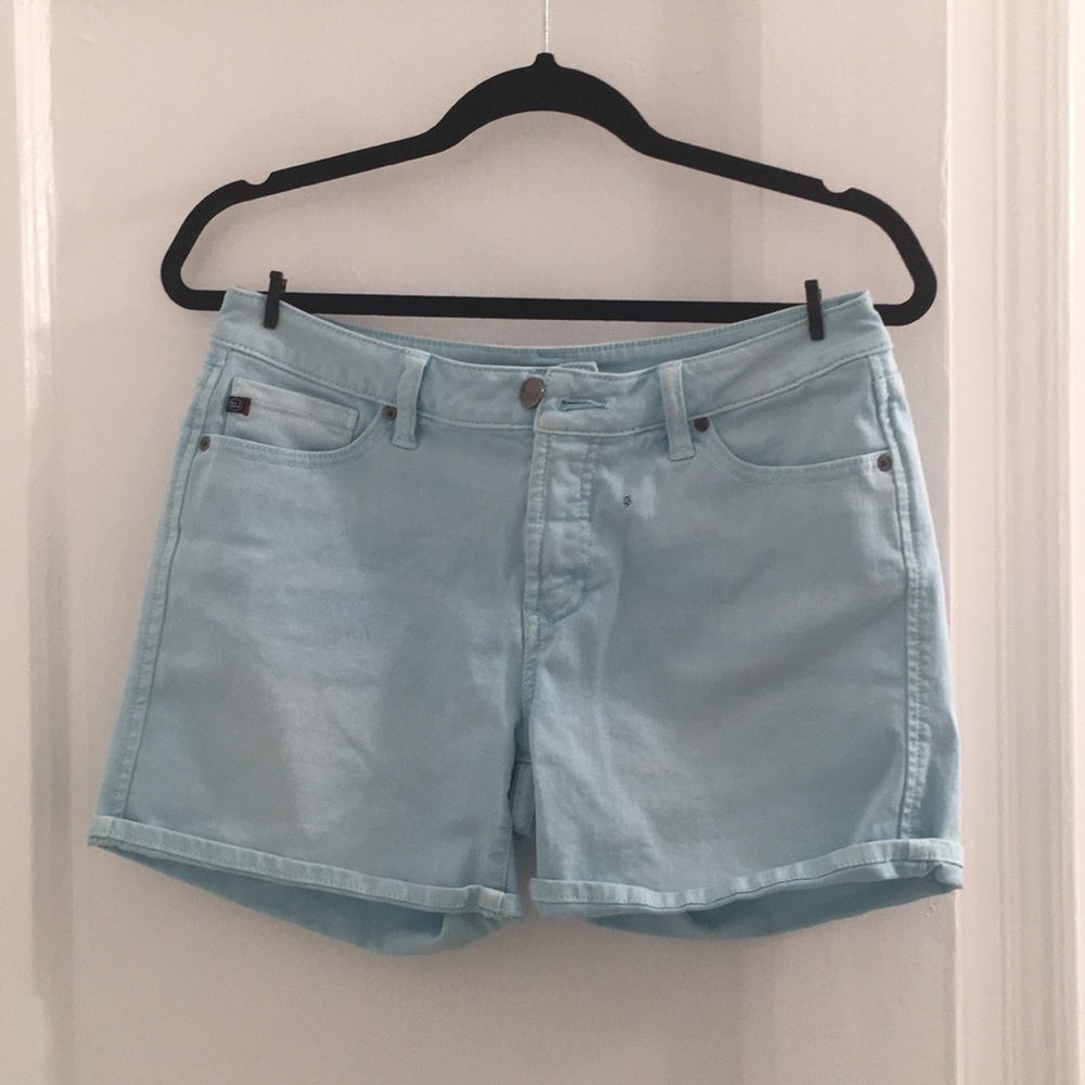 Teal Blue Dear John Jean Shorts.